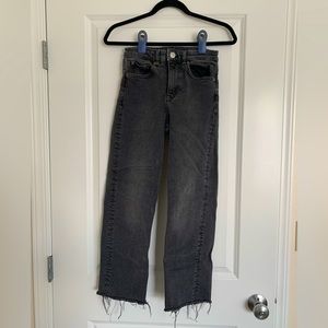 H&M straight leg, distressed black jeans, US size 4